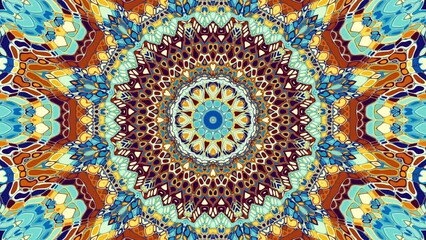 Poster - 4k looped vintage yoga mandala spinning and zooming in