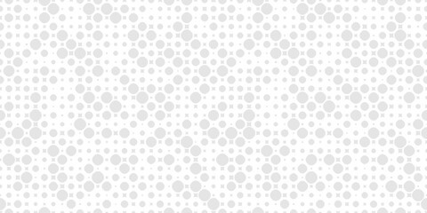 Wall Mural - Subtle minimal vector seamless pattern with small randomly scattered curved shapes, circles, squares, dots. Elegant modern minimalist background with halftone effect. Simple texture. Repeated design