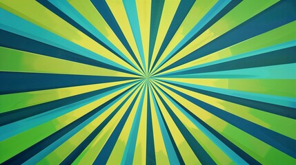 Wall Mural - Abstract background with geometric pattern in sunburst style with thick lines. Illustration of bright colors and solid shapes in graphic design.