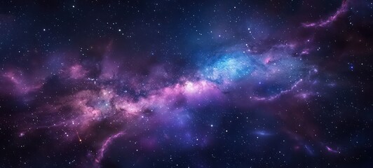 Galaxy blue night sky milky way and star on dark Background. Universe filled with stars, nebula and galaxy with noise and grain
