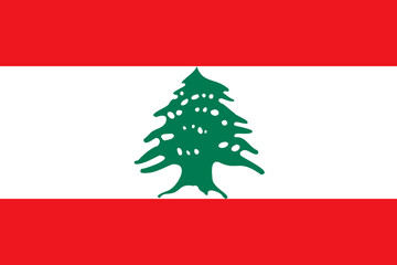 Lebanon vector flag in official colors and 3:2 aspect ratio.