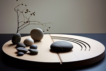 Zen Garden Minimalist Design: Tranquil Meditation Stones and Minimalistic Style