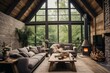 Rustic Wood Accents and Nature-Inspired Charm in Barn Conversion Living Room Decor