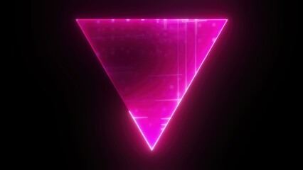 Wall Mural - Abstract neon triangle. Computer generated 3d render