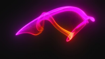 Poster - Bright fluid particles. Computer generated 3d render