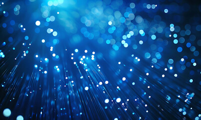 Wall Mural - Enhancing Connectivity, Illuminated Fiber Optic Network in Abstract Technology Background