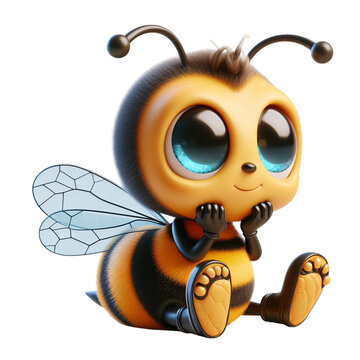 Cute Cartoon Bee Png Sticker Design