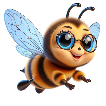 Cute Cartoon Bee Png Sticker Design