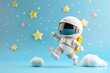 Adorable 3D Astronaut Floating Among the Stars
