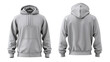 Grey hoodie isolated on transparent background.