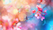 Cherry blossoms bloom against a dreamy bokeh background, heralding the arrival of spring.