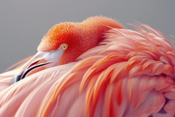 Wall Mural - Close up of flamingo.