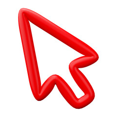 Poster - Red Arrow pointing isolated on transparent background. 3D Render.