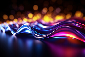 Wall Mural - three-dimensional glowing color fluid background, abstract future technology graphic poster ppt back