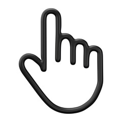 Poster - Hand arrow cursor isolated on transparent background. 3D Render.