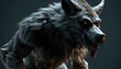 3d Illustration of a werewolf on dark background with clipping path.	