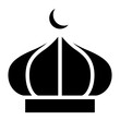Muslim mosque domes icon. islamic worship place, islam prayer room for Religion and Ramadan symbol.
