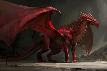 red dragon standing cave rock stunning welsh flag serpent princess beings astonishing structure crimson long mascot large wingspan flight one