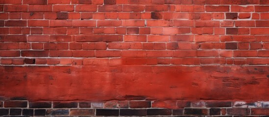 Sticker - A detailed shot of a brown brick wall showcasing the varying shades of amber, orange, and wood tones in the brickwork. Each rectangular brick is a work of art in this building material