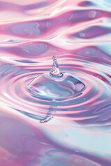 Poster - Water drop in pink and blue tone. luminous holographic style hyper realism.