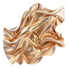 Poster - metallic 3d silk flow isolated on white background.