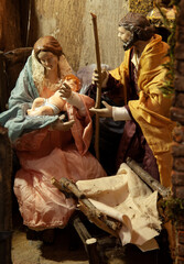  Typical neapolitan  Christmas Nativity  scene with handmade figurines
