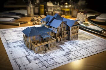 Poster - Model House on Table Generative AI
