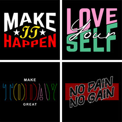 Wall Mural - set typography design for print t shirt