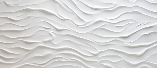 Poster - A detailed view of a white wall with subtle wavy lines running across its surface. The lines have a gentle curvature, adding depth and texture to the overall appearance of the wall.