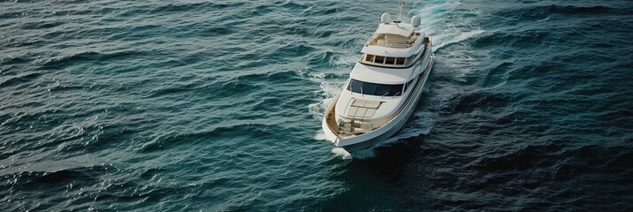 Sticker - Luxury Yacht Sailing on the Open Ocean Waves