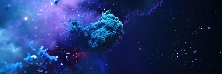 Wall Mural - Vibrant Cosmic Nebula and Stardust Panorama