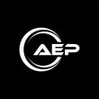 AEP letter logo design in illustration. Vector logo, calligraphy designs for logo, Poster, Invitation, etc.