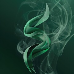 Fototapete - modern brand logo background, green color and smoke