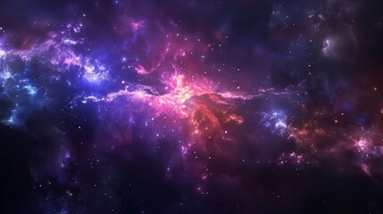 Wall Mural - Picturesque galaxy adorned with vivid nebulas