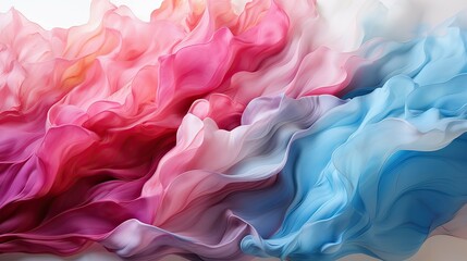 Poster - Abstract background of red and pink silk or satin texture. 3d illustration.