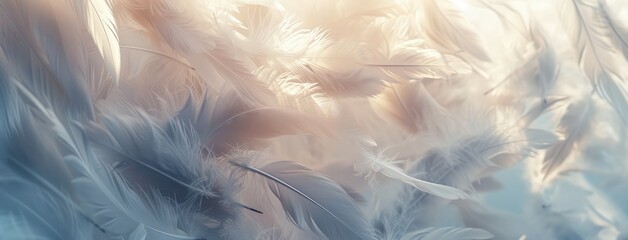 Sticker - Soft Delicate Feathers in Dreamy Pastel Tones