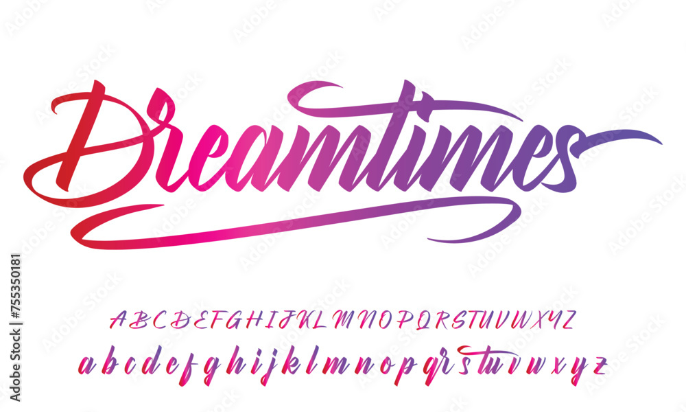 handwritten calligraphy font. Vector alphabet. Hand drawn letters Stock ...