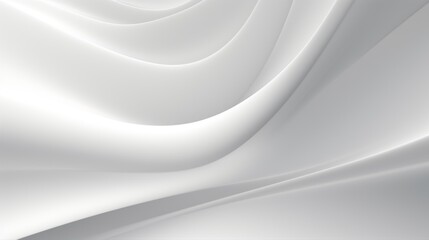 Wall Mural - Horizontal Abstract Futuristic White Texture, Background with smooth wavy Lines, with light and shadow.