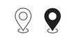 © Aygun - map pin point location icons Editable Stroke Pointer, Geolocation, Navigation, gps, direction, place, compass, contact, search concept icon. Flat style for graphic design, logo Isolated on white