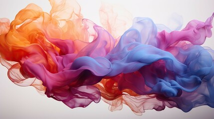 Poster - Colorful smoke isolated on a white background.