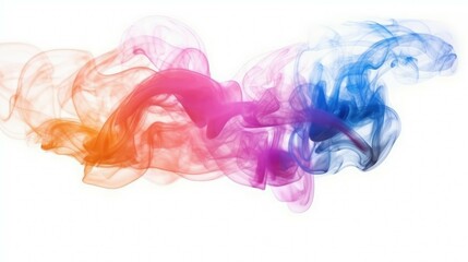 Poster - Colorful smoke isolated on a white background. Abstract background for design.