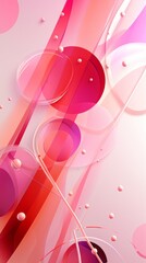 Poster - Abstract Pink background with shiny lines, circles and random geometric shapes. Design layout for posters, banners, wallpapers, Covers, Advertisements.