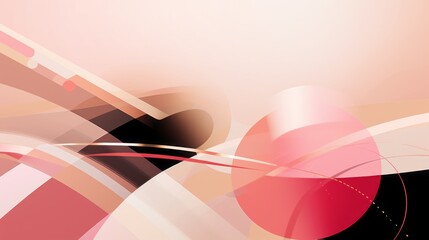 Poster - Futuristic Abstract Pink beige background with shiny lines, circles and random geometric shapes. Design layout for posters, banners, wallpapers, Covers, Advertisements.