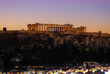 The Parthenon Temple at the Acropolis of Athens, Greece, during colorful sunset