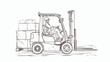 Continuous line drawing of a worker in a protective 