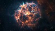 explosion of supernova in space background