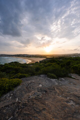 Wall Mural - Beautiful sunset view over Curl Curl Beach, Sydney, Australia.