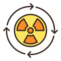Poster - Radiation sign with Arrows vector nuclear renewable energy colored icon or symbol