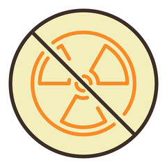 Poster - Radiation Ban vector Nuclear Energy No Allowed colored icon or symbol