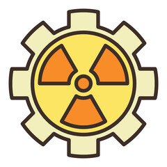 Wall Mural - Radiation and Cog Wheel vector colored icon or design element